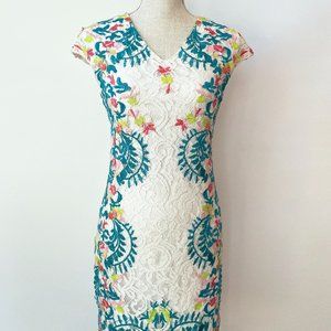Mi Ami Muticolored Lace Dress, Size Small